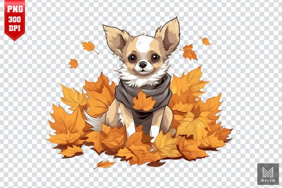 Autumn Chihuahua Dog Clipart