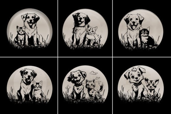 Cat Dog Silhouette Craft
