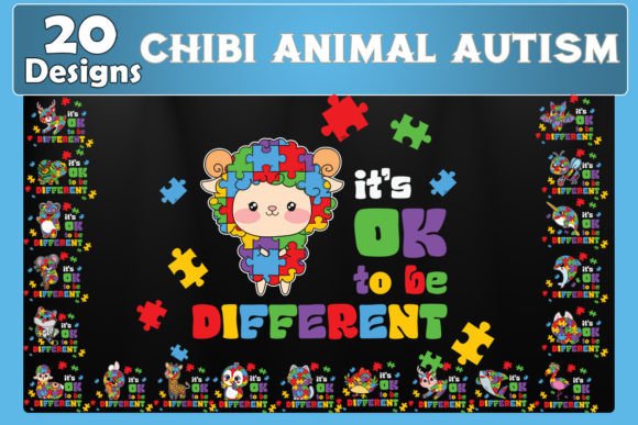 Chibi Auitism Bundle SVG 20 Designs