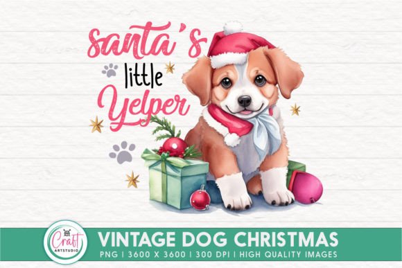 Christmas Dog Sublimation PNG Design