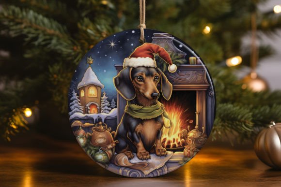 Dachshund Dog Christmas Ornament
