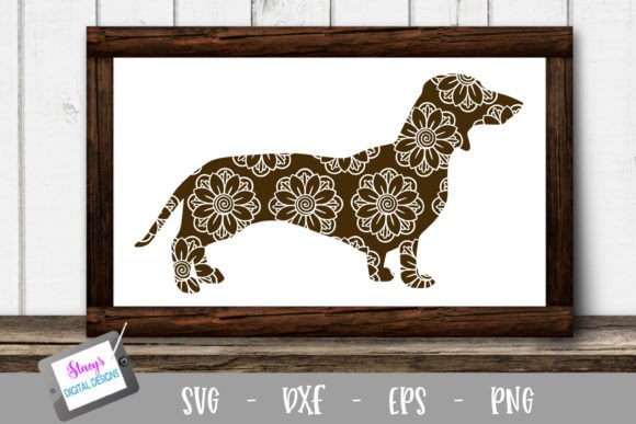 Dog Dachshund with Mandala Pattern