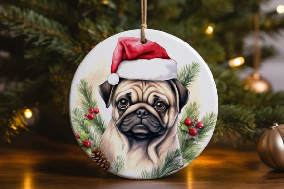 Pug Dog Christmas Ornament 1