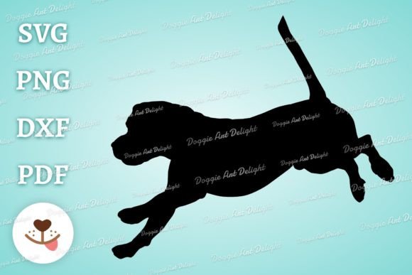 Running Beagle Dog Silhouette