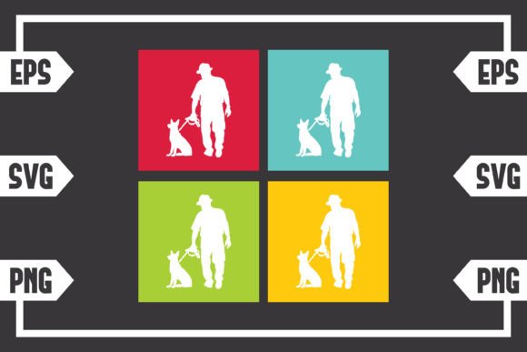 Square Retro - Guy with Dog